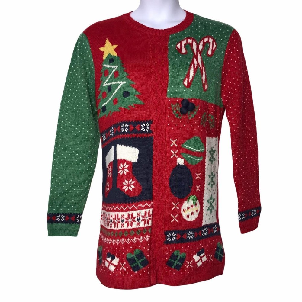 Daisys Boutique Pullover Ugly Christmas Holiday Party Sweater Tunic Women's XL